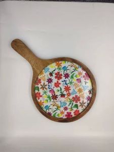 Round Wooden Pizza Plate