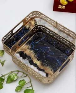 Square Iron Tray Set