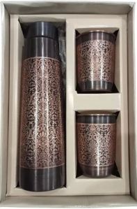 Copper Etched Handicraft Bottle Set