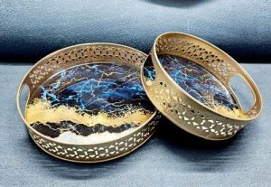 Fuse Design Round Iron Meena Tray Set