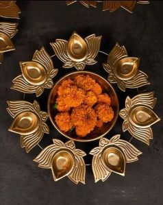 Iron Lotus Oil Diya Set