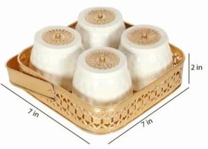 Iron Dry Fruit Jar Set of 4 with Basket