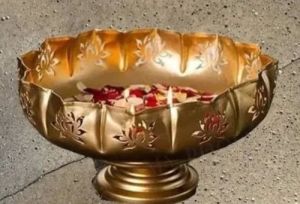 Metal Lotus Urli Set Of 3