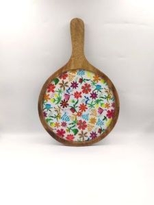 Round Wooden Pizza Plate