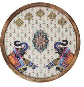 Wooden Resin Round Tray