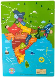 Wooden India Map