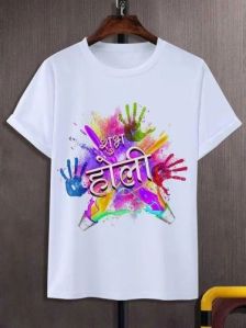 Cotton Printed Holi T Shirt