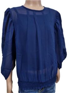 Ladies Blue Georgette Top