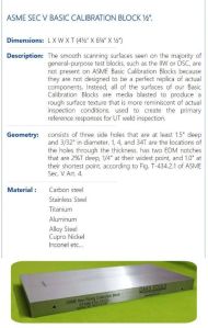 ASME SEC V BASIC CALIBRATION BLOCK 19MMMM