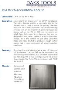 ASME SEC V BASIC CALIBRATION BLOCK 38MM