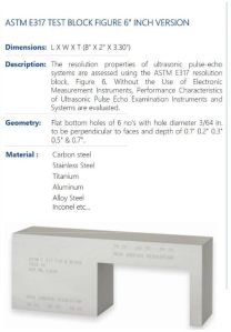 ASTM E317 TEST BLOCK FIGURE 6 INCH VERSION