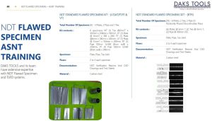 DAKS TOOLS NDT Standard Flawed Specimens Set - (RTFI)