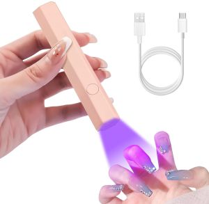 THR3E STROKES Mini UV Light for Gel Nails - Portable Mini Na