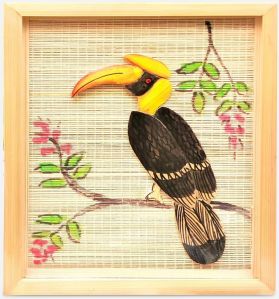 Bamboo Wall Painting of Hornbill