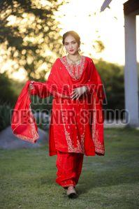 Ladies Crepe Hand Embroidery Suit
