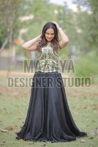 Ladies Georgette Black Gown