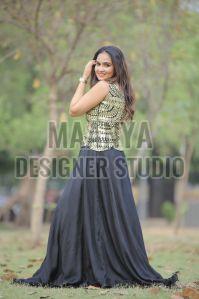 Ladies Georgette Black Gown