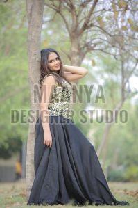 Ladies Georgette Black Gown