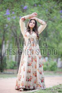 Ladies Embroidered Kalidar Gown