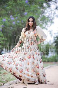 Ladies Embroidered Kalidar Gown