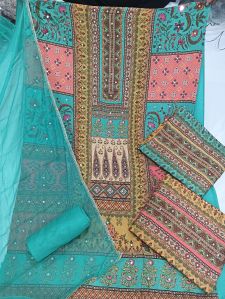 pcm 001 pure muslin tops dull santoon bottom chiffon dupatta dress material