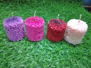 multicolor rose pillar candle