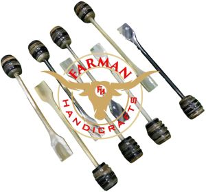 Ox Horn and Wooden Serving Spoon Set