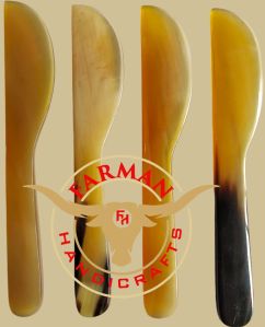 Ox Horn and Wooden Serving Spoon Set