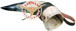 Viking Drinking Ox Horn with Leather Holder