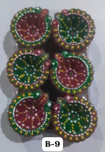 Coloured Clay Diyas