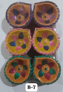 Coloured Clay Diyas