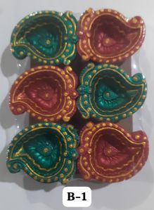 Coloured Clay Diyas