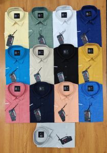 Mens Linen Half Sleeve Shirt