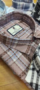 Mens Mock Leno Weave Check Shirt