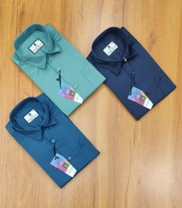 Mens Satin Lycra Plain Shirt