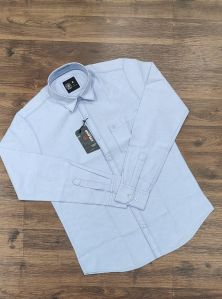 Mens Cotton Oxford Chambray Plain Shirt