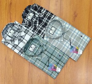 Mens Mock Leno Weave Check Shirt