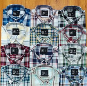Mens Cotton Oxford Check Shirt