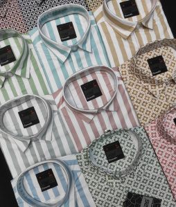 Mens Peach Cotton Twill Shirt