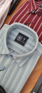 Mens Mock Leno Striped Shirt