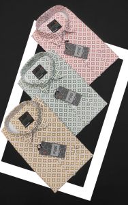 Mens Peach Cotton Twill Shirt