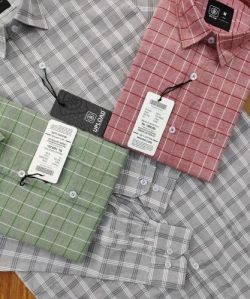 Mens Cotton Linen Check Shirt