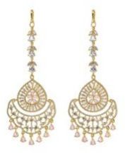 Gold Plated Baby Pink Maang Tikka