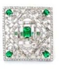 White Rhodium Plated Emerald Green Ring