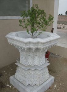 Marble Tulsi Pot