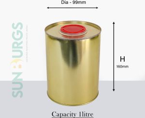 Oil Tin Container 1 Litre Big