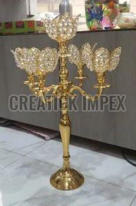 Aluminium Crystal Candle Stand