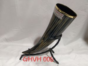 Viking Drinking Horn with Iron Stand