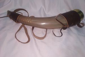 Viking Drinking Horn with Iron Stand
