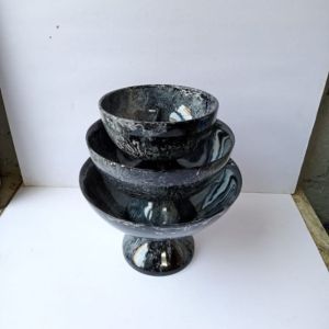 Resin Bowls Set with Stand